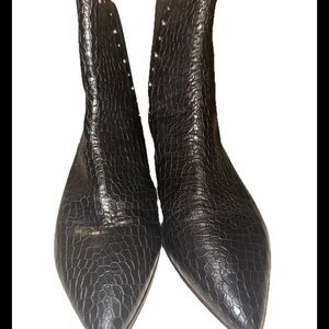 Napoleoni Black Italian Leather Studded Boots Size 40(8.5)